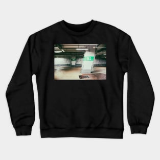 Parking garage underground, industrial interior Crewneck Sweatshirt